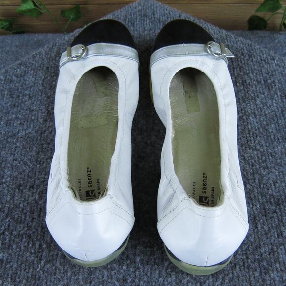 Jose Saenz Women's Ballet White Leather Sz 37 Medium Used 2025 - Picture 4 of 6